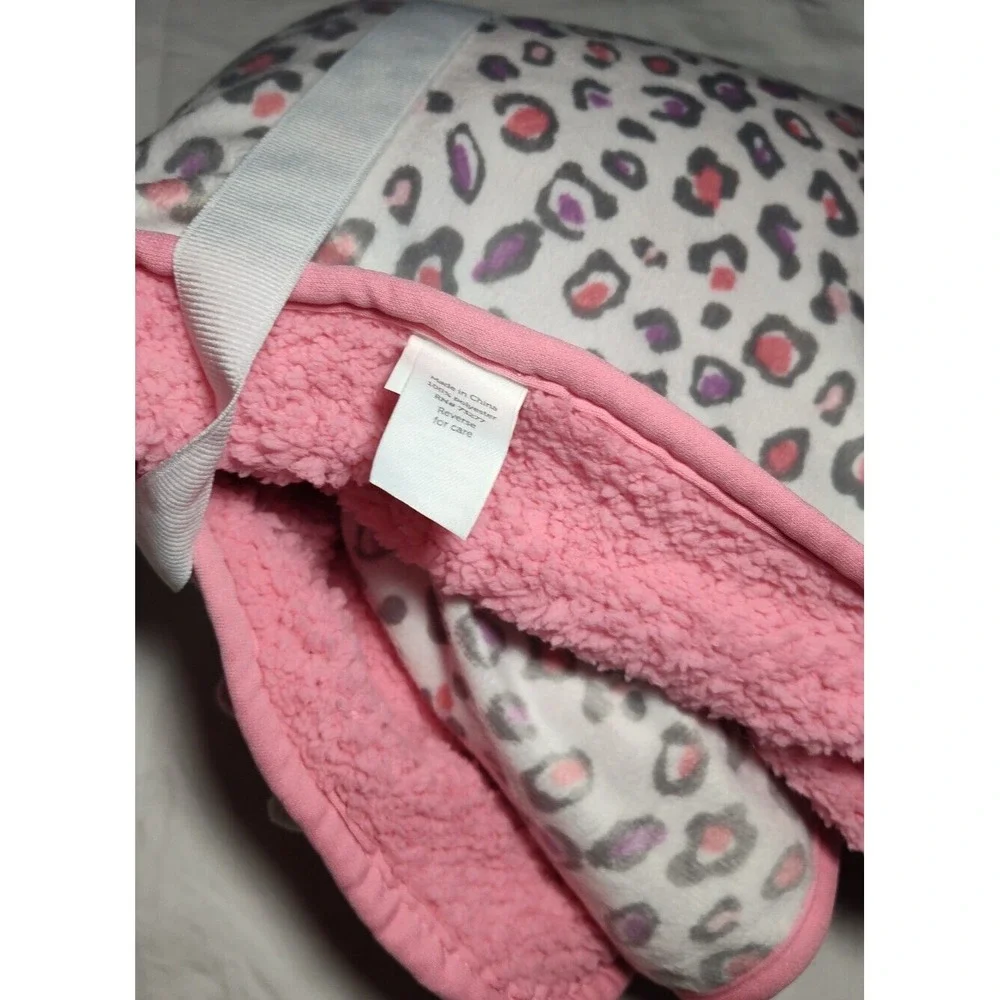 First Moments‎ Pink Plush Cheetah Leopard Cat Baby Blanket Rattle Toy Set NWT